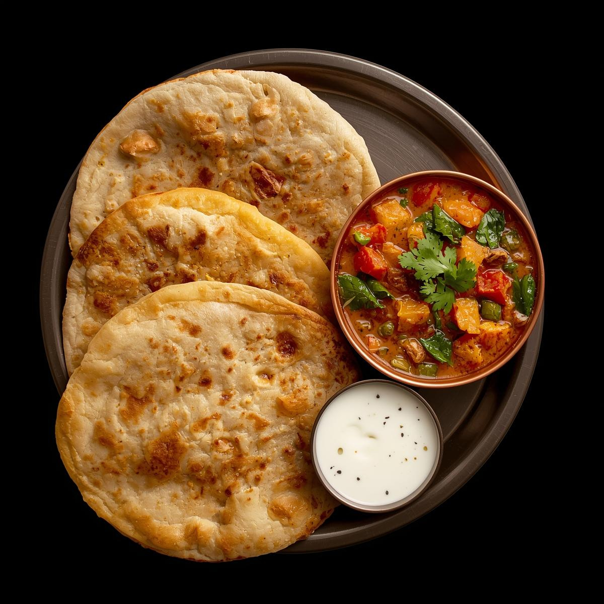 3 Veg Paratha Meal